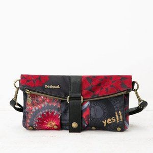 New w/ tags Desigual Fold-over Crossbody Clutch - Yes! Print